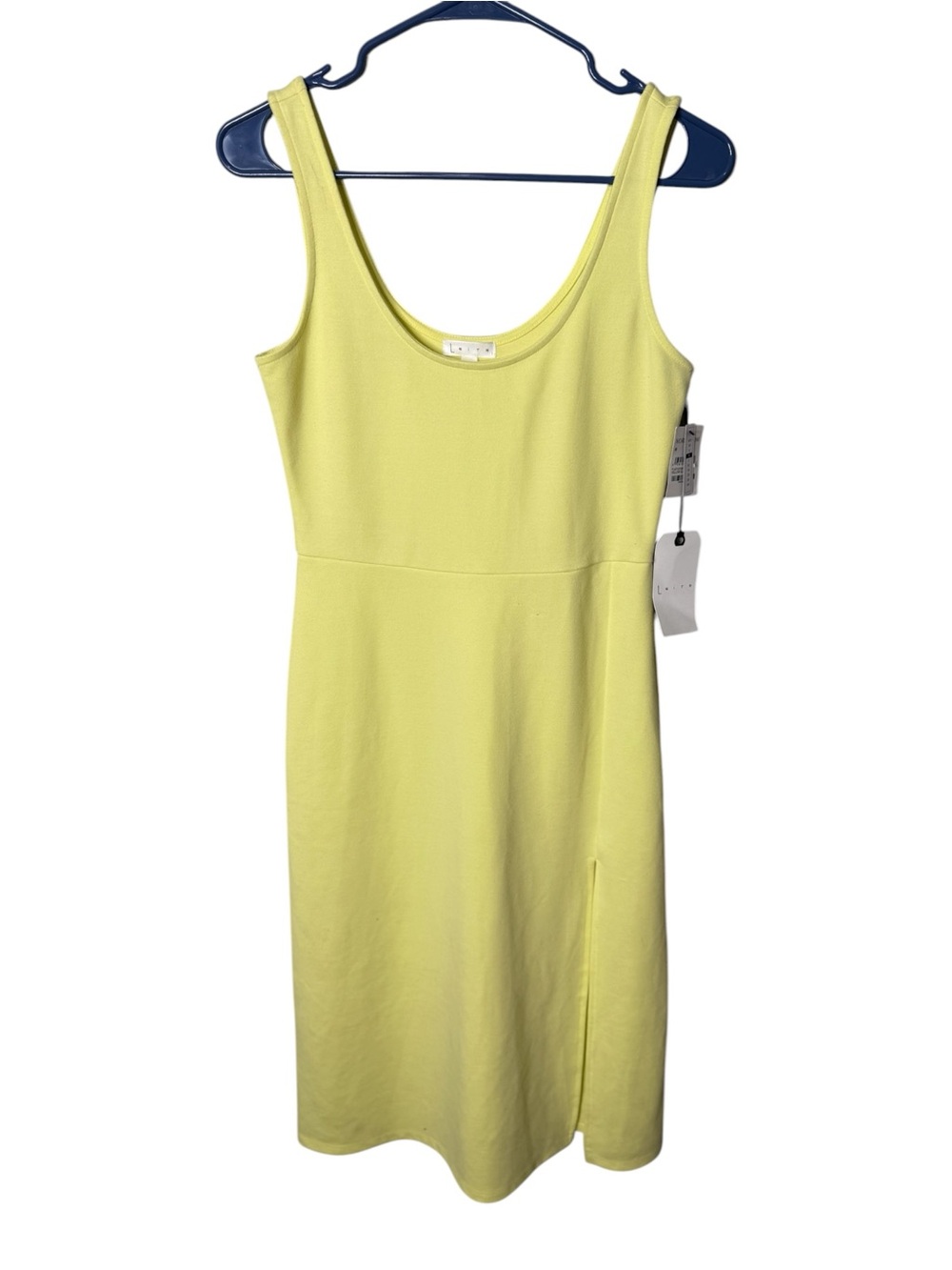 Leith Yellow Size M Scoop Neck Midi Dress NWT